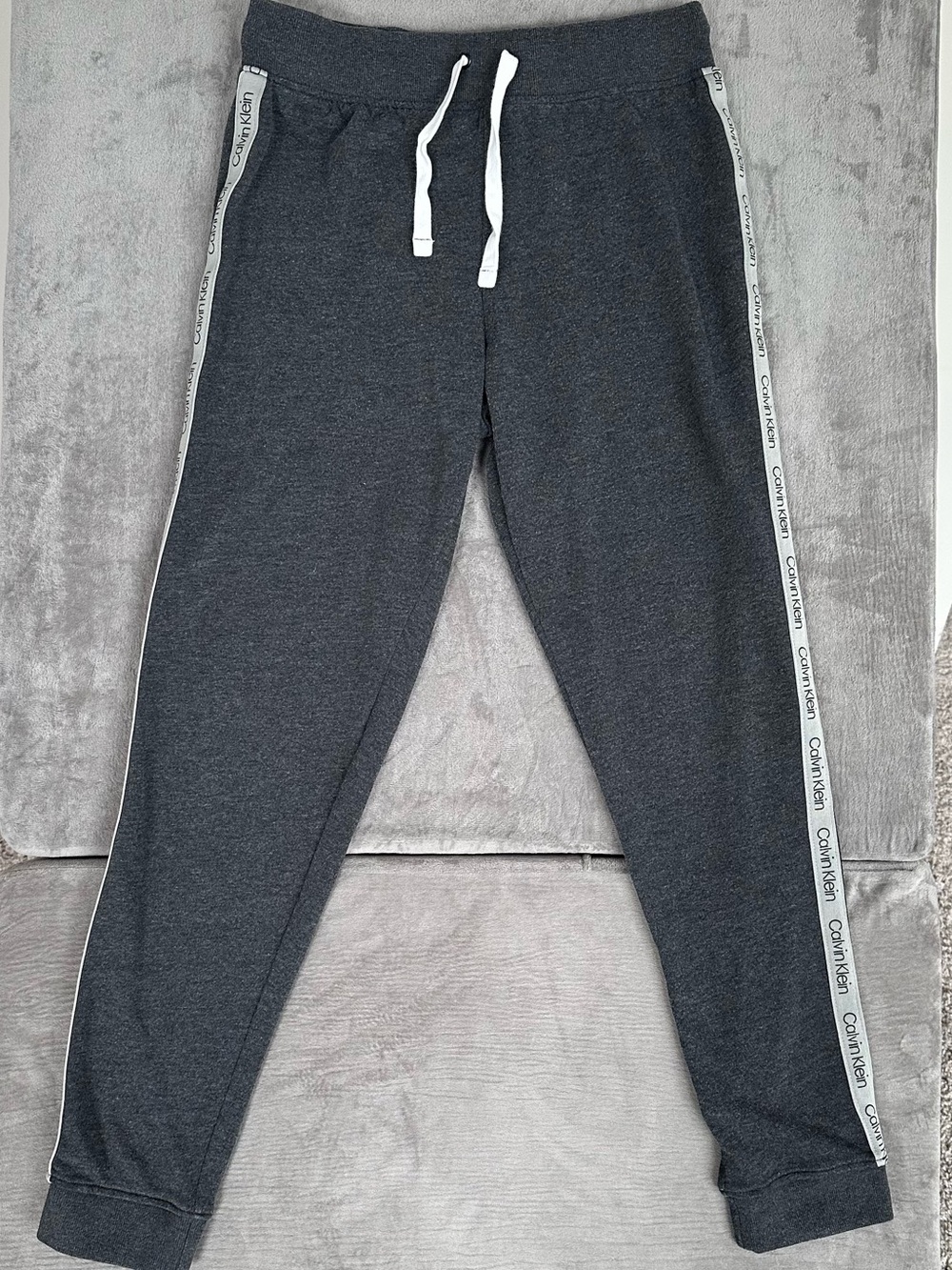 Calvin Klein Charcoal Gray Logo-Waistband Joggers